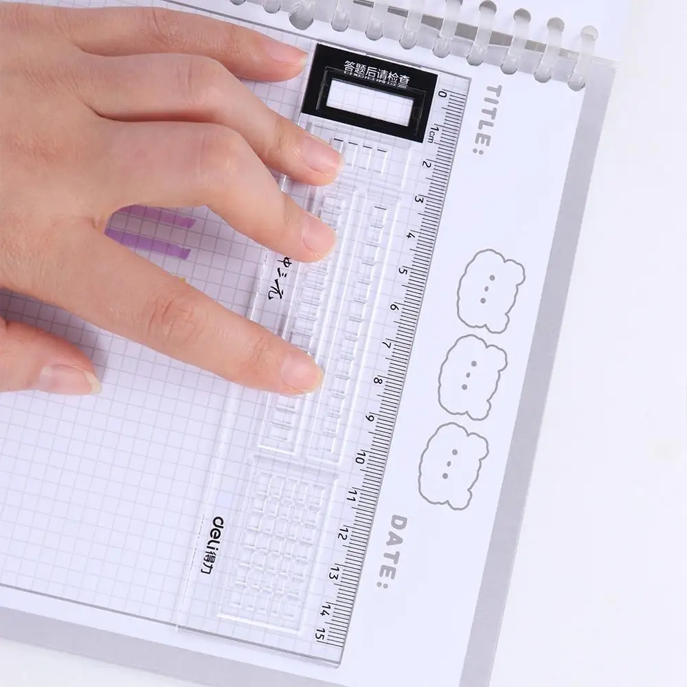 Desk Accessories 15cm Exam Straight Ruler Multifunction Transparent Drawing Ruler Plastic Measuring Ruler Exam Test