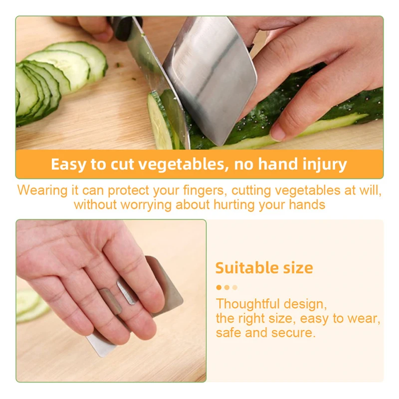 Stainless Steel Hand Finger Protector Chef Finger Guards For Cutting Guard Finger Protector Avoid Hurting Kitchen Tool