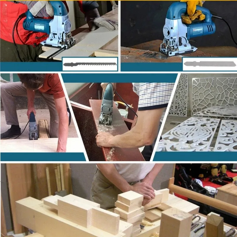 การตัดมีดฟันเลื่อยมีดฟันเลื่อย S สำหรับแผ่นใยไม้อัดสำหรับไม้ PVC T318A ยาว132มม. 5ชิ้นอุปกรณ์ทดแทน