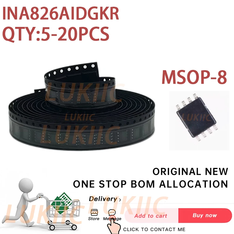 (5-20PCS) 100% New INA826AIDGKR INA826A INA826 IPDI MSOP-8