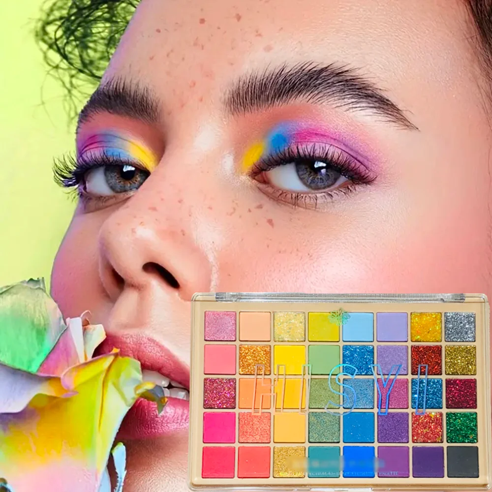 Sombra de ojos camaleón de 40 colores – Brillo brillante mate, resistente al agua, de larga duración, multiusos, fiesta de Halloween, unisex