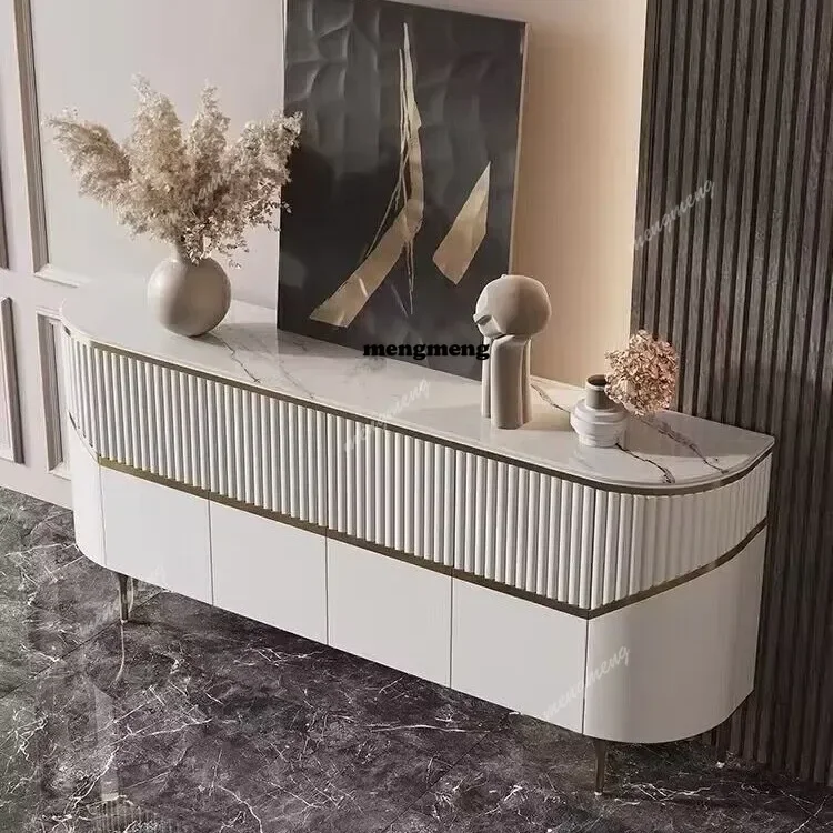 

Hot sales Luxury Kitchen Sideboard High Quality Rock Plate Countertop Design Italian Style Buffet Furniture Living Room Display