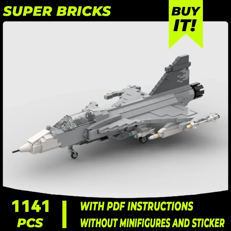 Moc Building Bricks Military Model The JAS-39 Gripen Fighter Technology Modular Blocks Gifts Toys For Childen DIY Sets Assembly