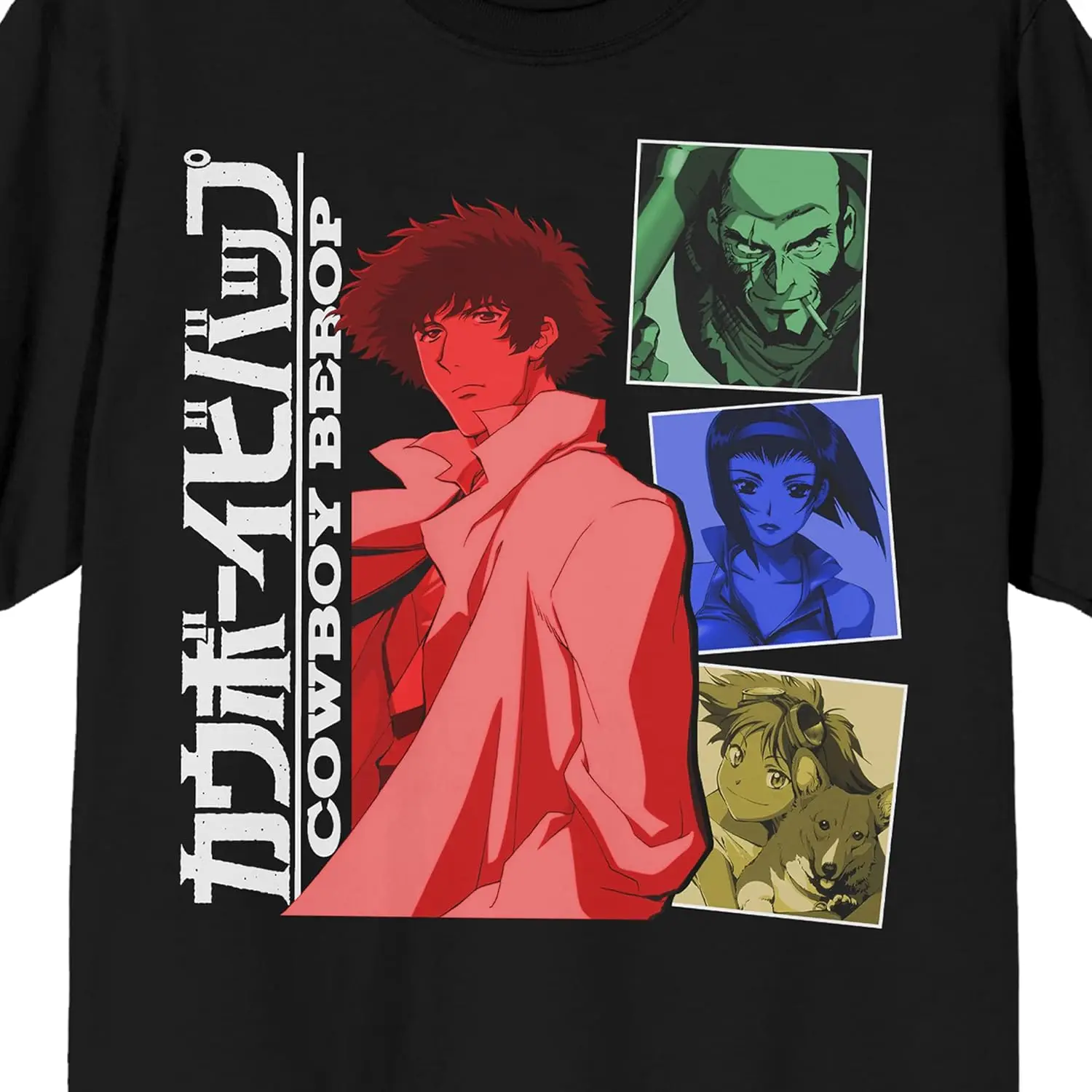 Cowboy Bebop Spike and Crew in Colors Crew Neck Short Sleeve Men's Black T-shirt