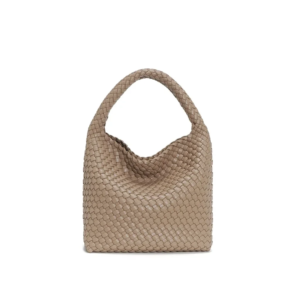 

2025 Large Capacity Versatile Bucket Bag Handmade Cross-Border Weaving Women's Shoulder Bag Commuter Tote Mother-Child Bag