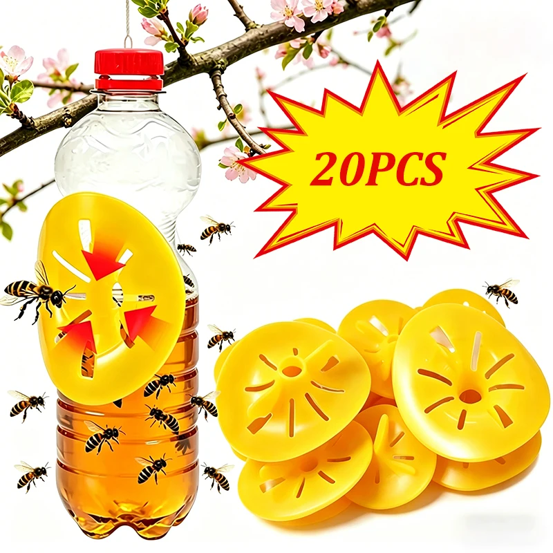 Trampas reutilizables para insectos, atrapamoscas en forma de flor para botellas de plástico, herramienta de control de plagas de jardín, asesino de insectos y avispas, 5-20 piezas