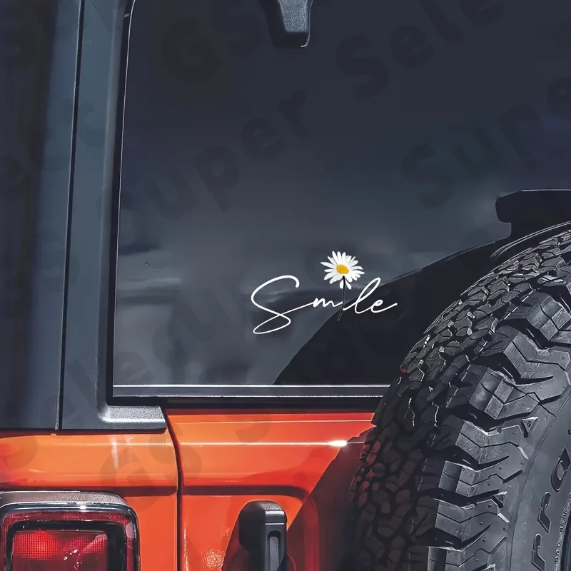 

Smile Sunflower Car Sticker Waterproof Vinyl Quote Decal for Car Motorcycle Truck Laptop Home Decor Removable PVC Label