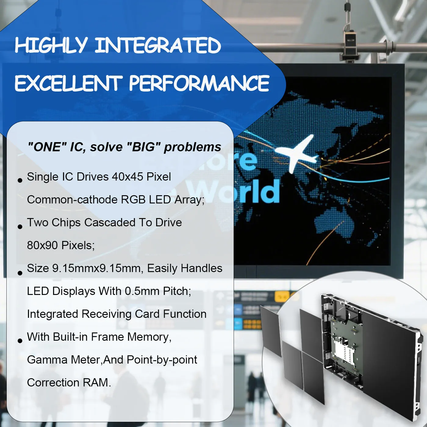 High Resolution Indoor Led Video Wall Led Panel P0.93 P1.25 Small Pixel Pitch 600x337.5mm Led Display for Conference Room