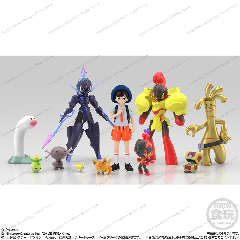 In Stock Original Bandai Pokemon Scale World Paldea Chihou 2 Pawmo Smolive Wooper Tatsugiri Charcadet Collectible Model