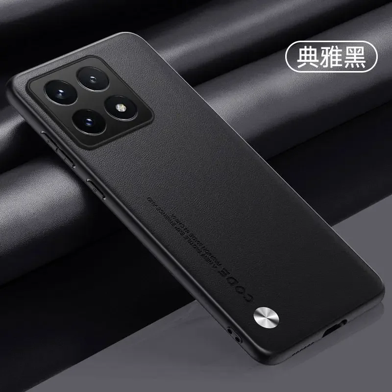 Para Xiaomi 14T Pro funda de teléfono Funda de cuero genuino ultrafina para Xiaomi Mi14T Mi14TPro cubierta completa carcasa anti