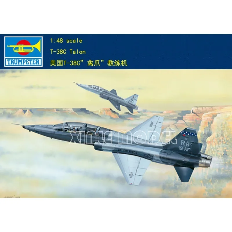 Kit Model Pesawat Terbang Plastik Rakitan Trumpeter 02877 T-38C Talon 1/48