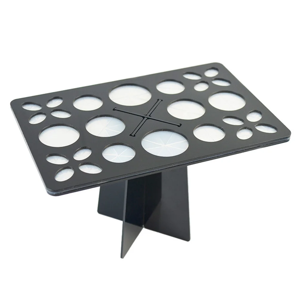 Shelf Black Makeup Brush Drying Rack with Downward Bristle Storage Inclinable Holder for Neat Drying and Portability