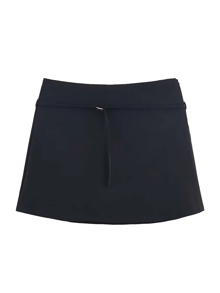2025 Pantaloncini da donna di nuova moda vintage cintura a vita alta decorazione pantaloncini larghi casual pantaloni corti da strada femminili