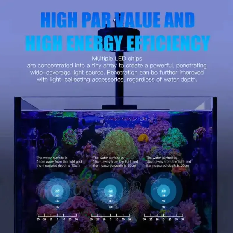 

New A7S III 100W Full Spectrum WiFi Intelligent Saltwater Coral Light 6 Channels Aquarium LED Lamp for Marine Coral Reef Fish Ta
