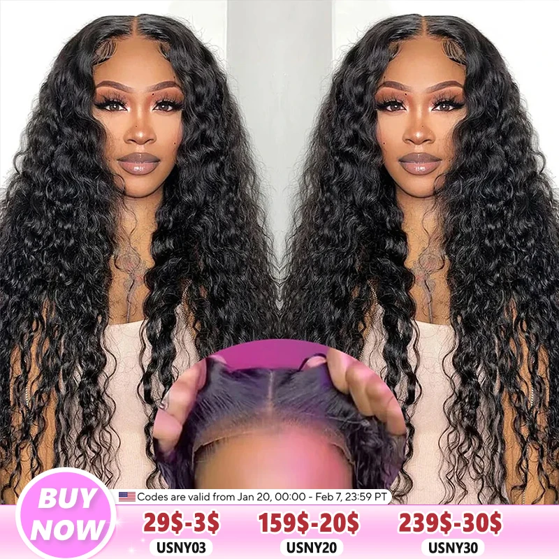 Wear Go 6x4 5x5 Peruki bezklejowe Ludzkie włosy Pre Plucked Pre Cut Closure Peruka Deep Wave Lace Front Wigs 13x4 13x6 HD Lace Frontal Wig