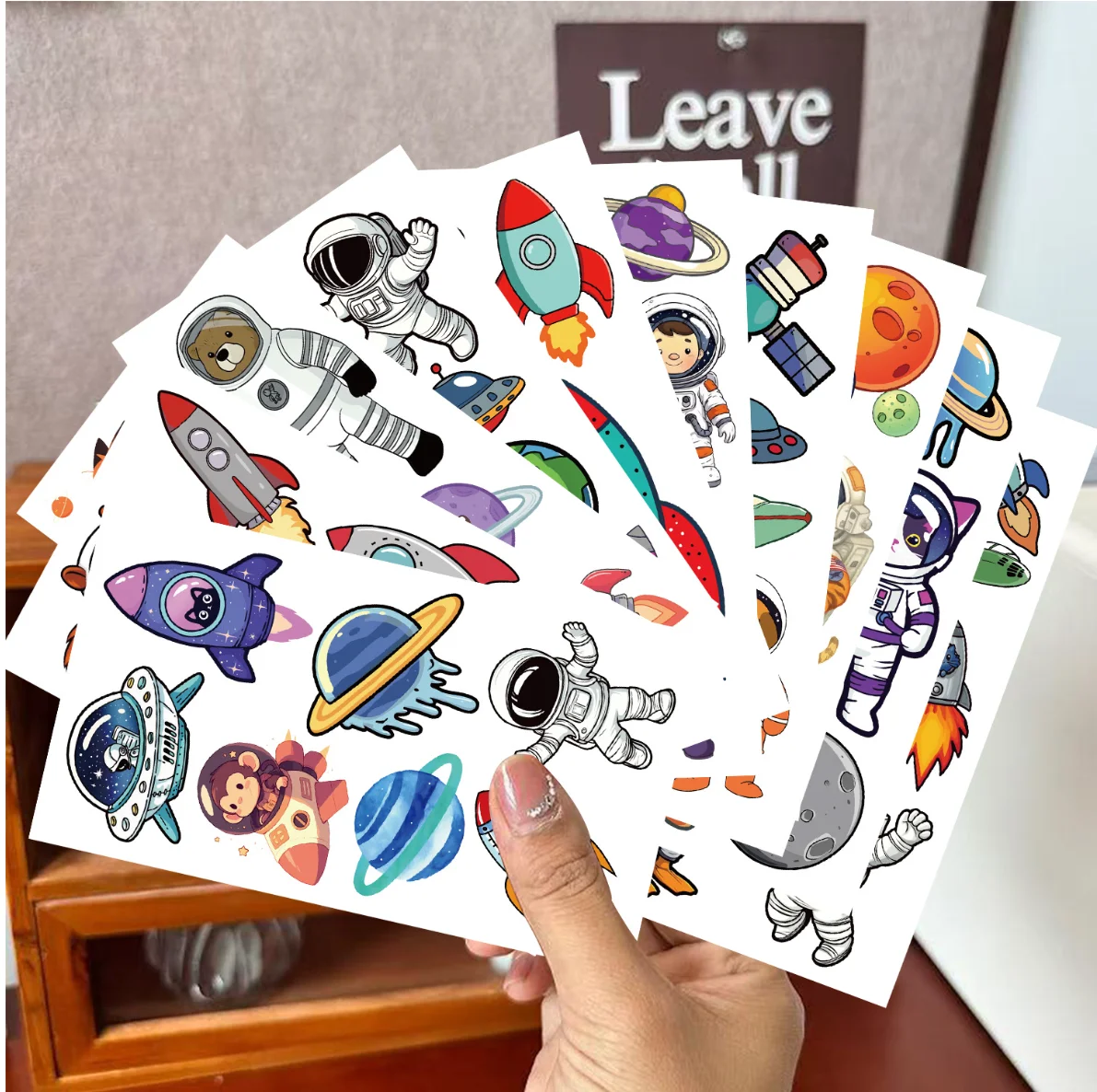 

New Cross-border Cartoon Space Planet Series Temporary Tattoos Waterproof Fun Face & Hand Stickers for Party Favors