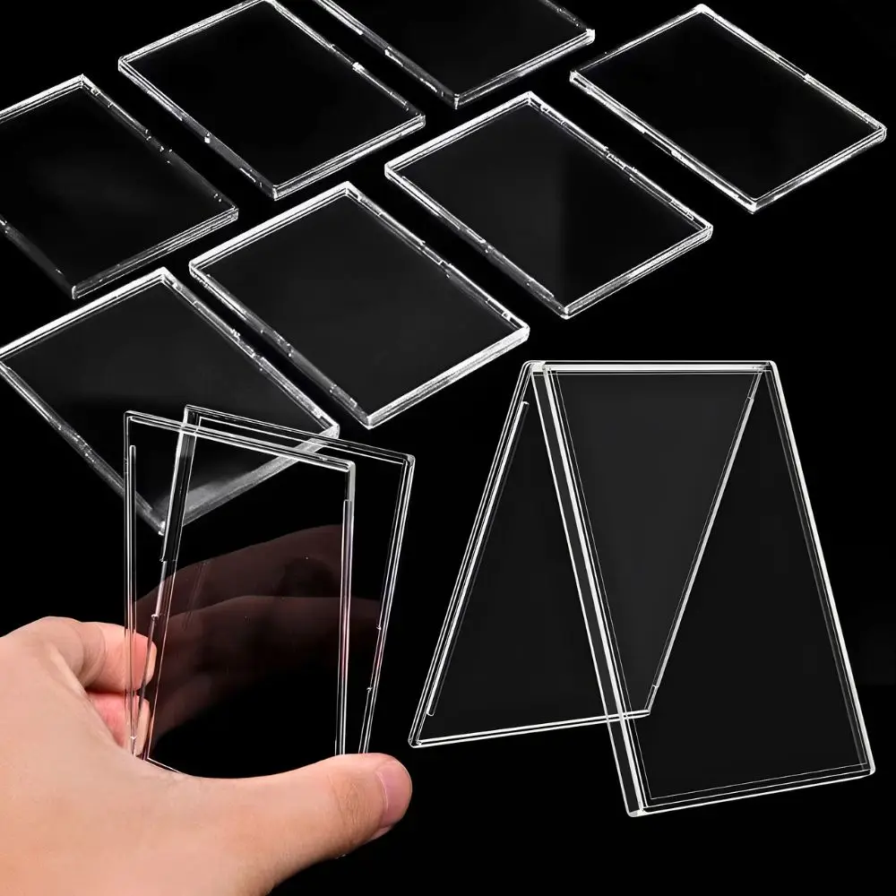4/9pcs High Transparency Plastic Card Display Box Picture Protection Collection Storage Decoration Business Card Holder YMY
