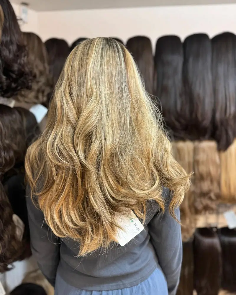 

Elastic Highlight Honey Blonde Body Wave Synthetic Wig Dark Roots Heat Resistant Wigs 13x4 Free Part Lace Front Wig for Women