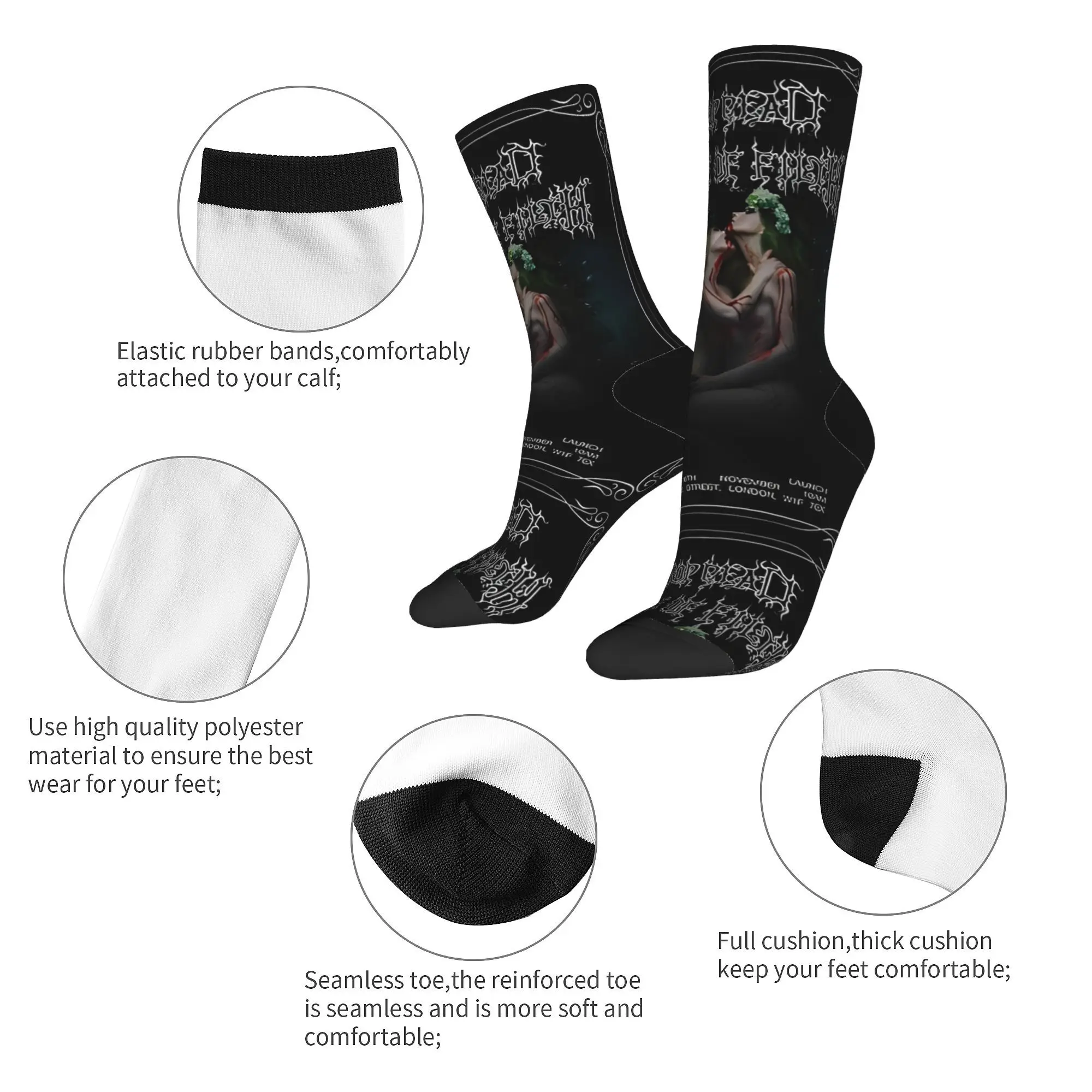 Happy Funny Male Men Socks Casual Cradle Of Filth Drop Dead Sock Polyester Sport Women Socks Wiosna Lato Jesień Zima