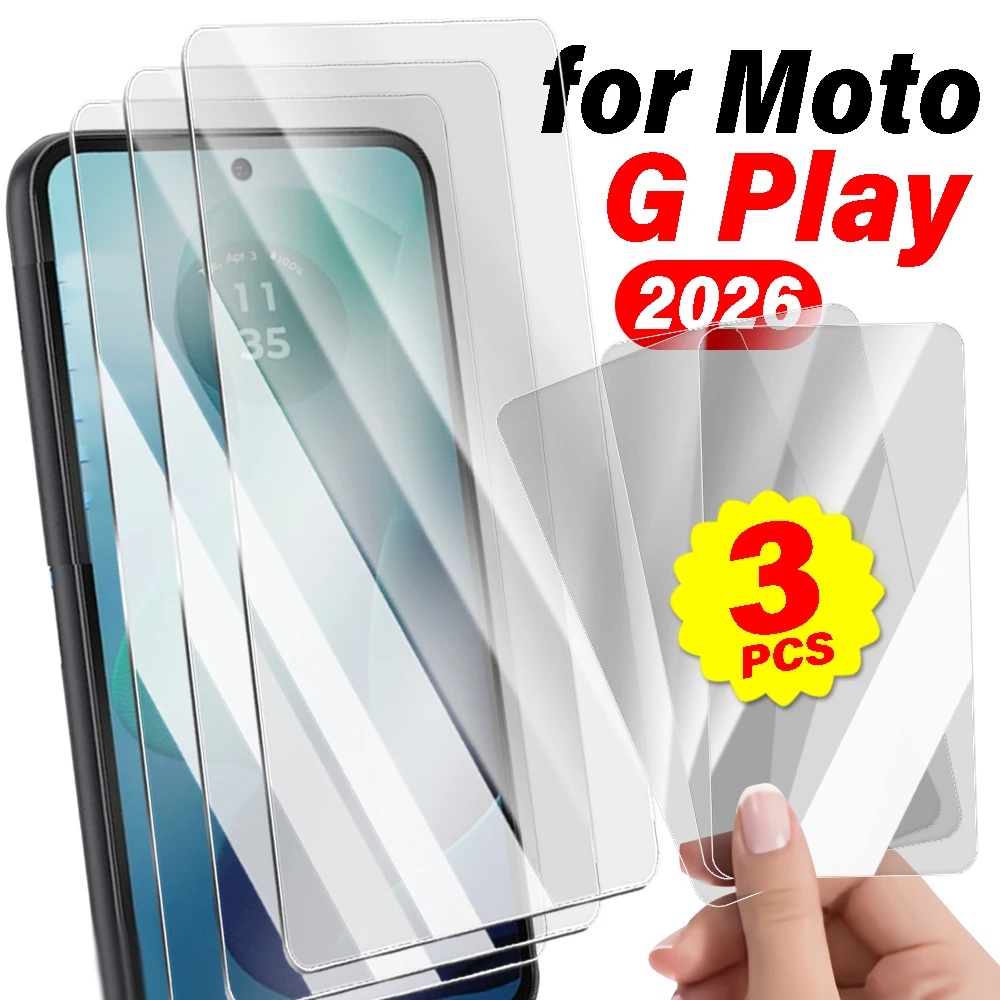 

1-3Pcs Tempered Glass for Moto G Play 2026 Front Screen Protectors Clear Anti-scratch Full Cover Protective Film for Moto G 2026