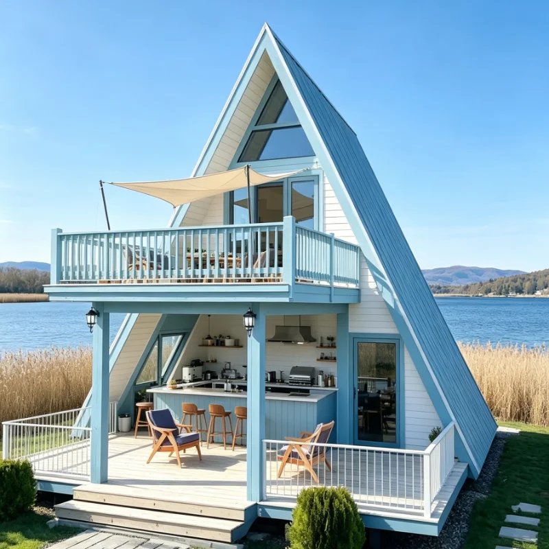 Customized Triangular Prefab House Portable Foldable Unit With Galvanized Frame For Camping And Outdoor Shelter