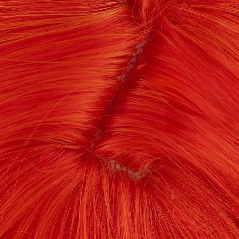Mavuika Wig Genshin Impact Cosplay Long Wavy Wig Orange Yellow Gradient Wigs Heat Resistant Synthetic Hair for Halloween Costume