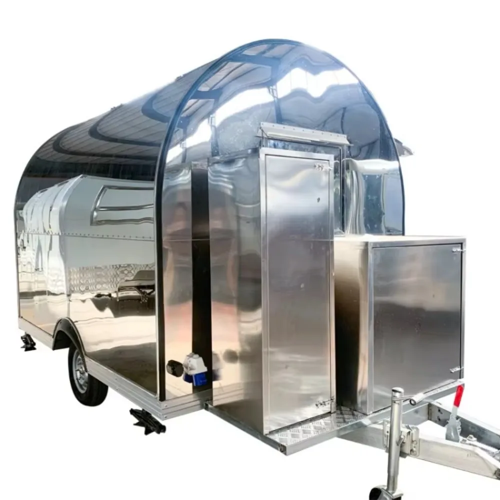 

Europe Commercial Wholesale Stainless Steel Fiberglass Fast Food Trailer Shop for Coffee Carts with Customizable Mobile Kitchen