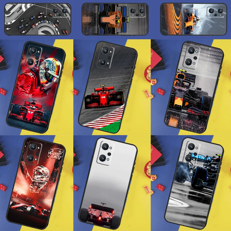 

Formula 1 Racing F1 Car Case For Realme 8 9 10 Pro Plus C11 C15 C30 C33 C35 C55 C21Y C25Y GT Neo 5 3 2 2T 3T Cover
