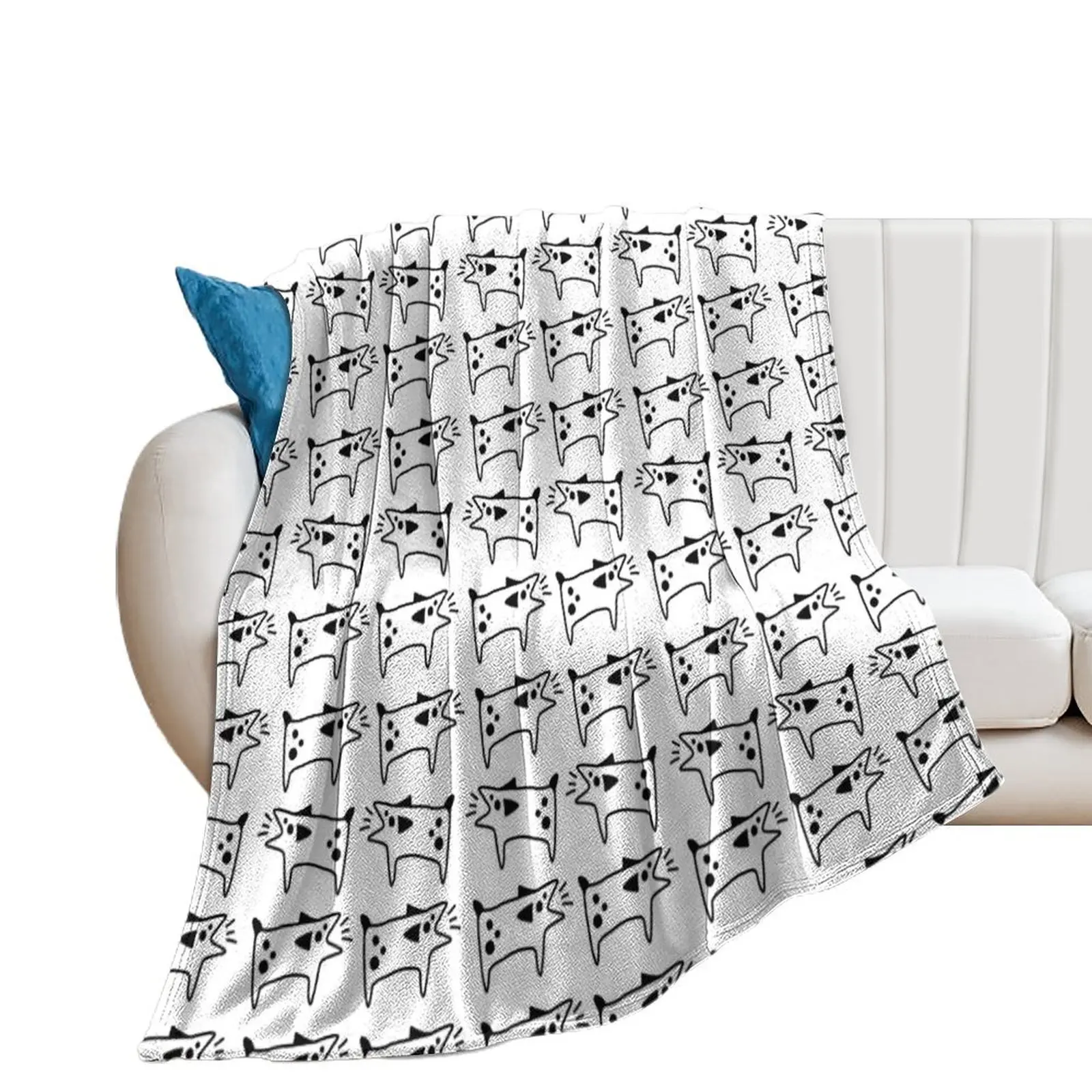 Barking Dogs Pattern Throw Blanket Comforter Cute Custom Thermals For Travel Blankets