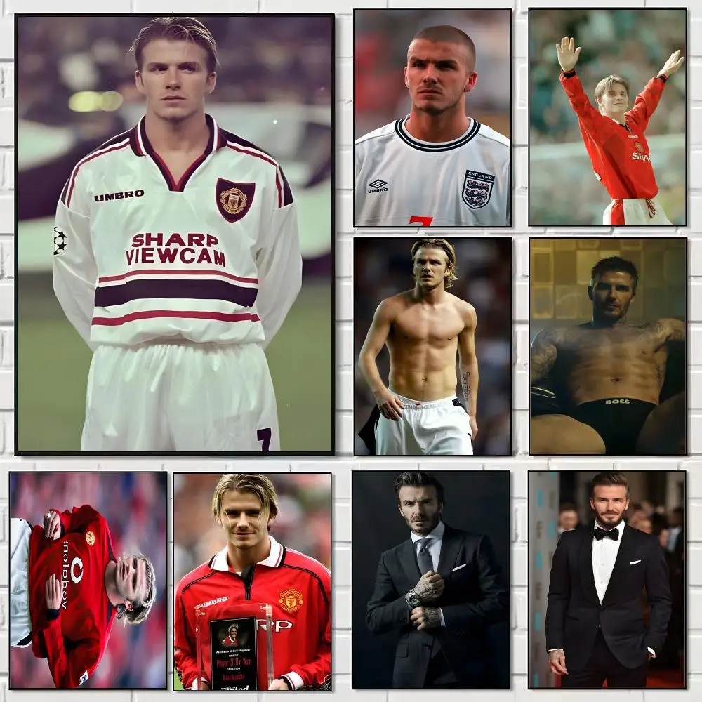 English Football Stars D-David Beckham Poster Print Painting Home Decor for Bedroom Living Room Hallway