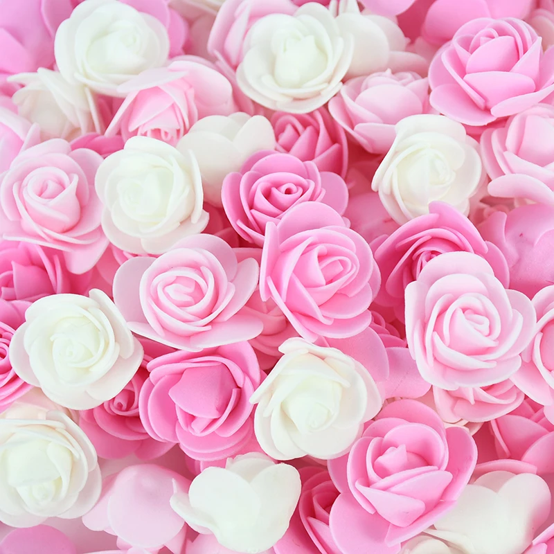 

50/100/200Pcs 3.5cm PE Foam Rose Head Artificial Flower For Wedding Birthday Party Home Decor DIY Bear Rose Valentines Day Gifts