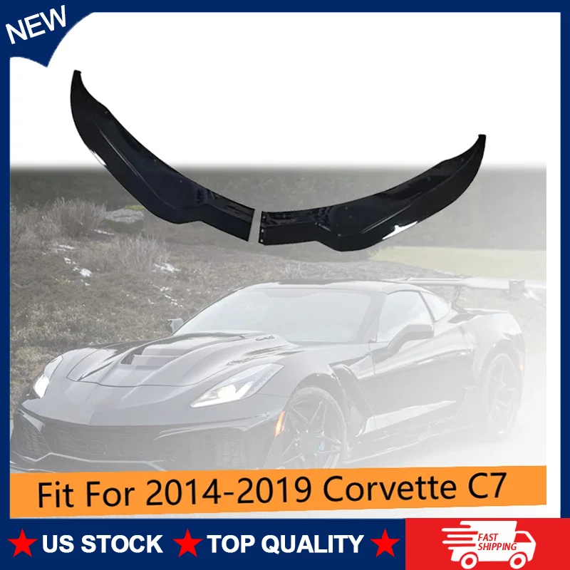 

Front Bumper Lip Splitter Glossy Black For 2014~2019 Corvette C7 STG Stage 5 Z06 Auto Exterior Modification Decoration Parts