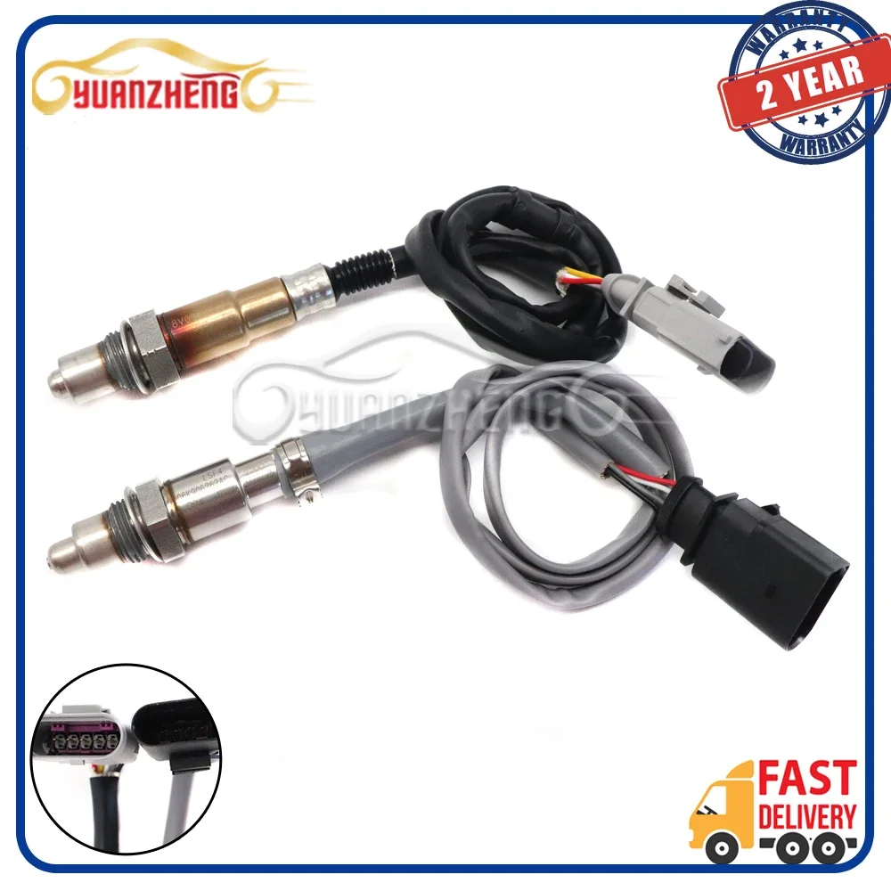 2PCS Upstream&Downstream Fuel Ratio Lambda O2 Oxygen Sensor 8V0906262D 06K906262AC For Audi A3 S3  TT Volkswagen GTI Golf 2.0L