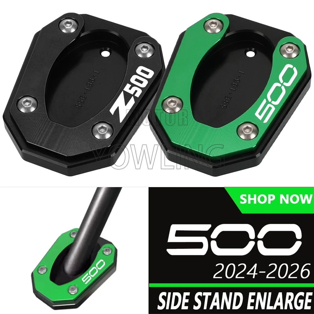 

For Kawasaki Ninja 500 Z500 SE 2024 2025 2026 Motorcycle Side Stand Extension Support Pad Ninja500 Eliminator 500 Z400 2018-2024