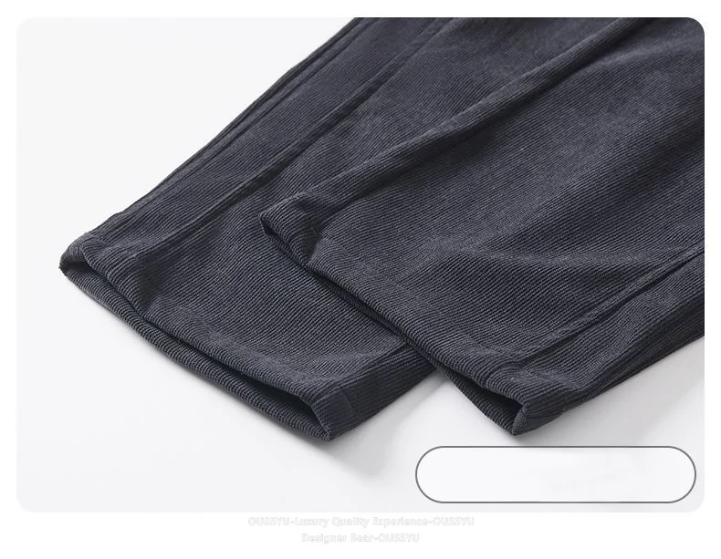 Herren-Cordhose für Herbst und Winter, locker geschnitten, gerade, mit Kordelzug, elastischem Bund, Streetwear-Mode, Baggy, lässige Hose, braun – Detail 17