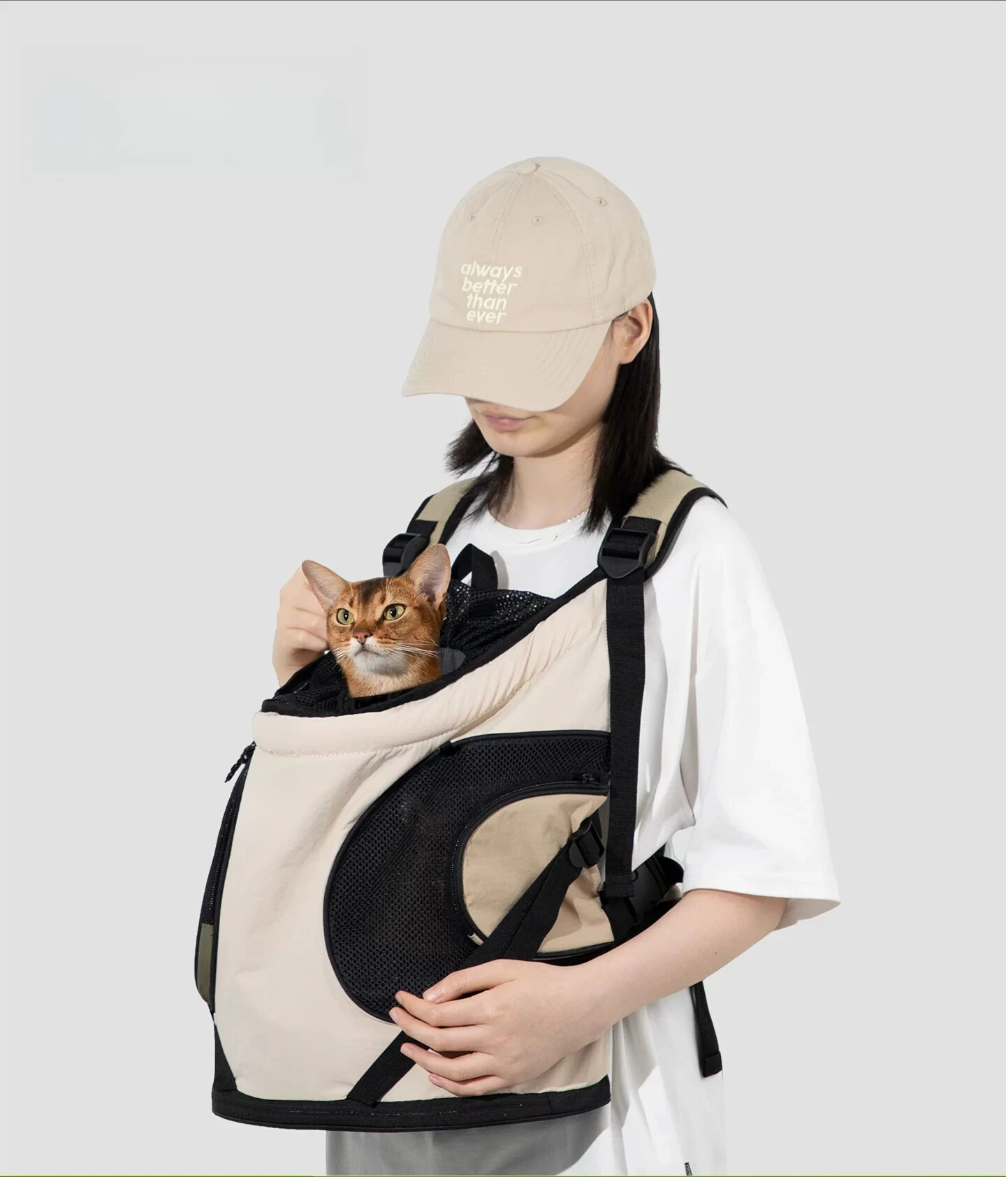 Breathable Front Pet Backpack Portable Cat Dog Carrier Bag Lightweight Outdoor Shoulder Pack