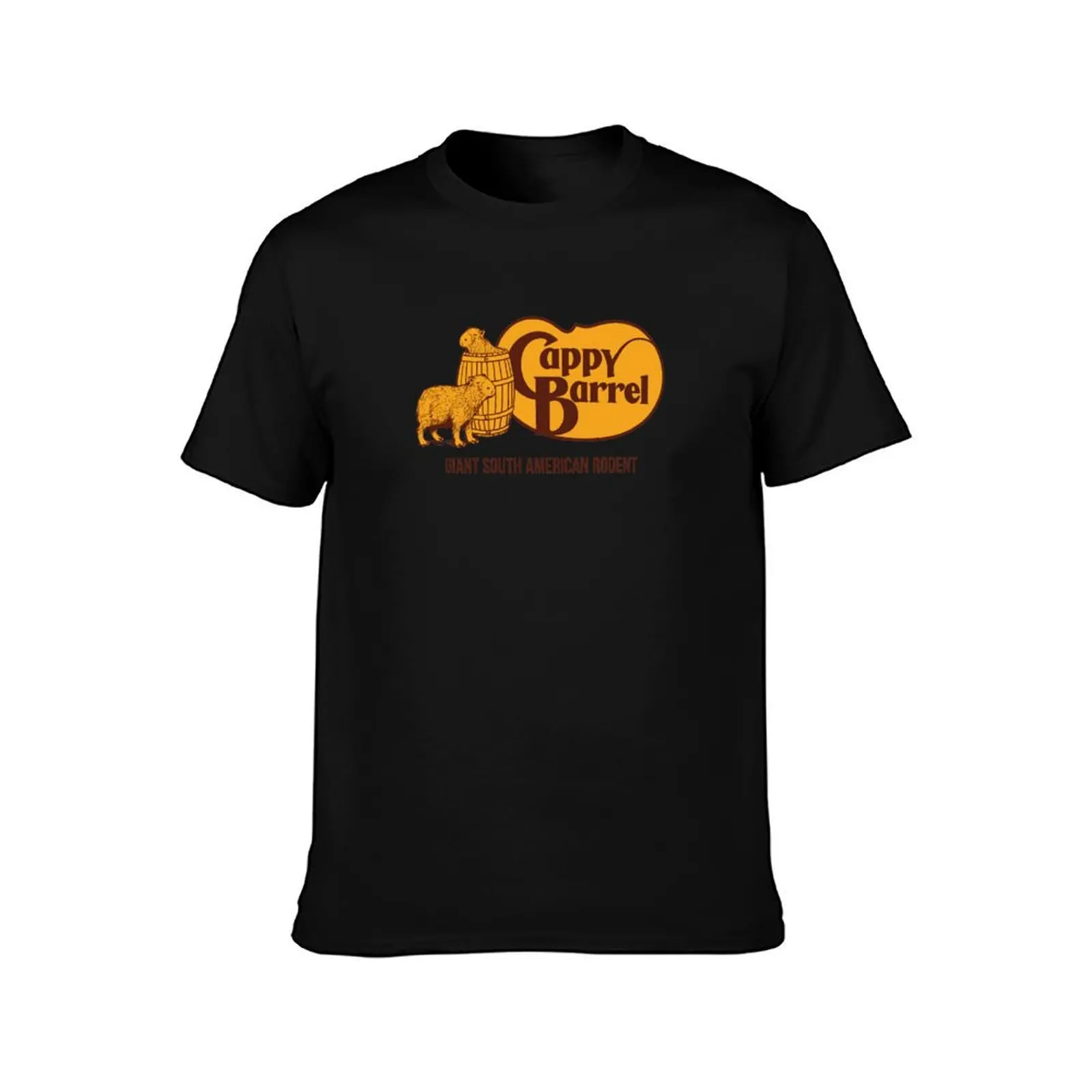 Cappy Barrel; capybara country store logo T-Shirt Summer Casual Cotton Tee Oversized Streetwear Tops Vintage Graphic Print