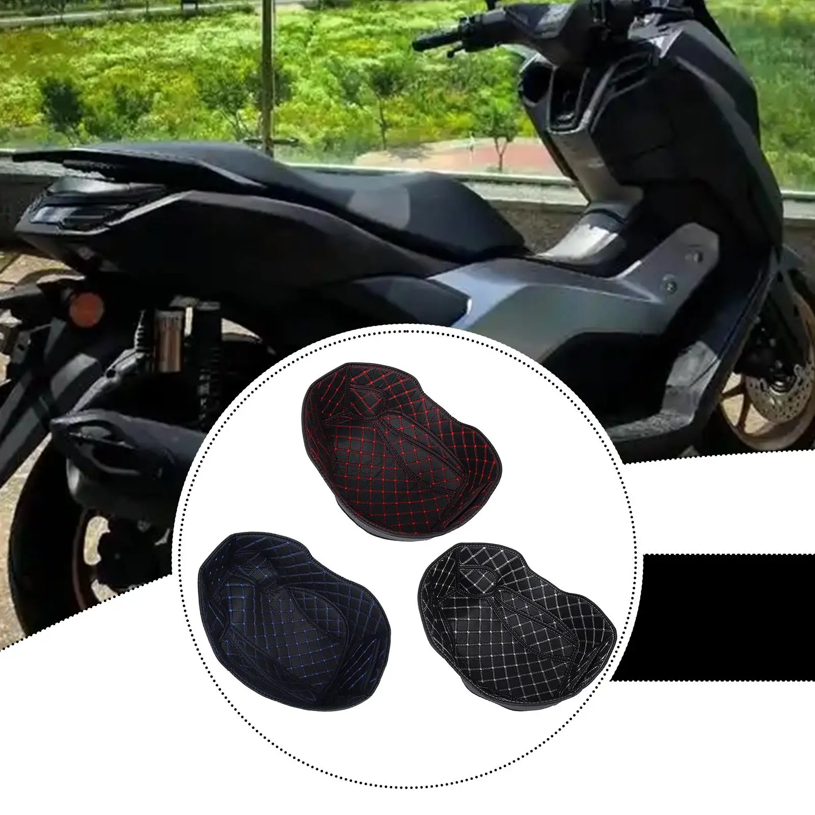 

Motorcycle Seat Pad Organizer Luggage Trunk Liner PU Leather for NMAX1