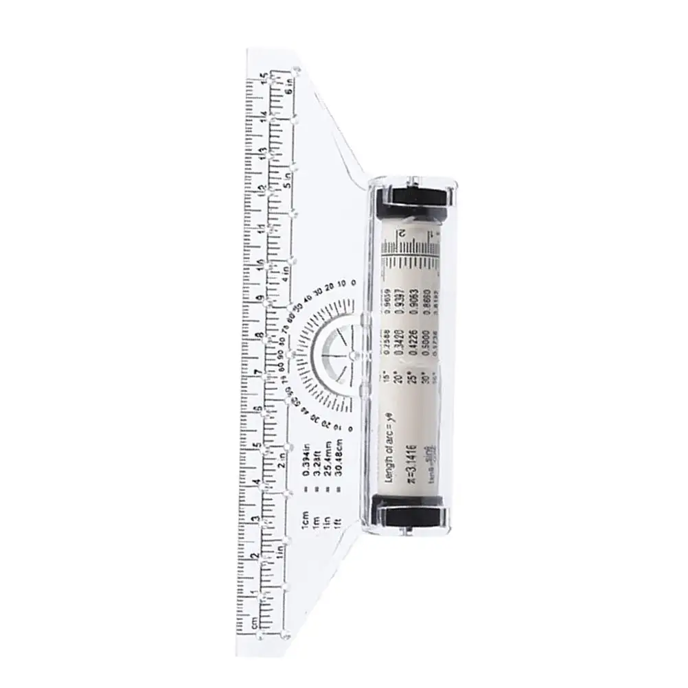 

Angle Parallel Ruler Plastic Measuring Tool Rolling Drawing Design Multi-function Student Engineers Use Compass Straightedge
