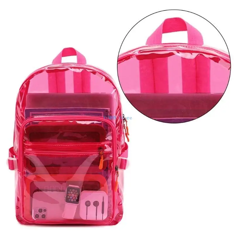 D0UD Fashionable PVC Laptop Backpack Rucksacks Large Capacity Daypacks Campus Student