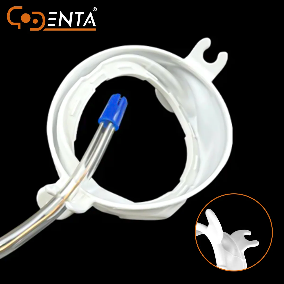 

O-Shape Dental Mouth Opener, Rubber Dam Cheek Retractor with Saliva Ejector Tube Holder, Dentistry Oral Care Tool