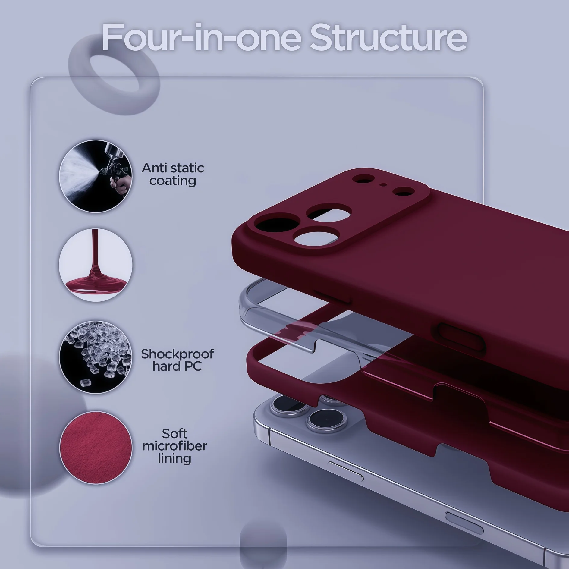 Modische, einfarbige, stoßfeste, schützende Flüssigsilikon-Handyhülle für iPhone 17 Pro Max/17 Pro/17/17Air/16e – Detail 8