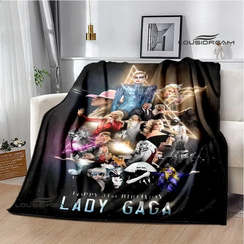 3D L-Lady-Gaga printed blanket warm flannel blankets soft and comfortable blanket home travel blanket bed linings birthday gift