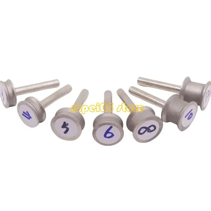 45be 2-12mm kim cương lõm vào bánh xe để đánh bóng các cạnh tròn và bề mặt cong trên các jades thủy tinh với thân 6 mm