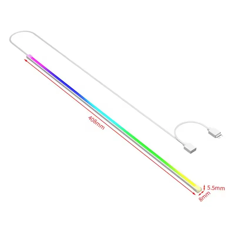 ICE Whale LB-408 5V 3Pin Addressable ARGB PC Case Decorative Light Strip Soft Rubber Material Rainbow Cable for DIY Accessories image 4