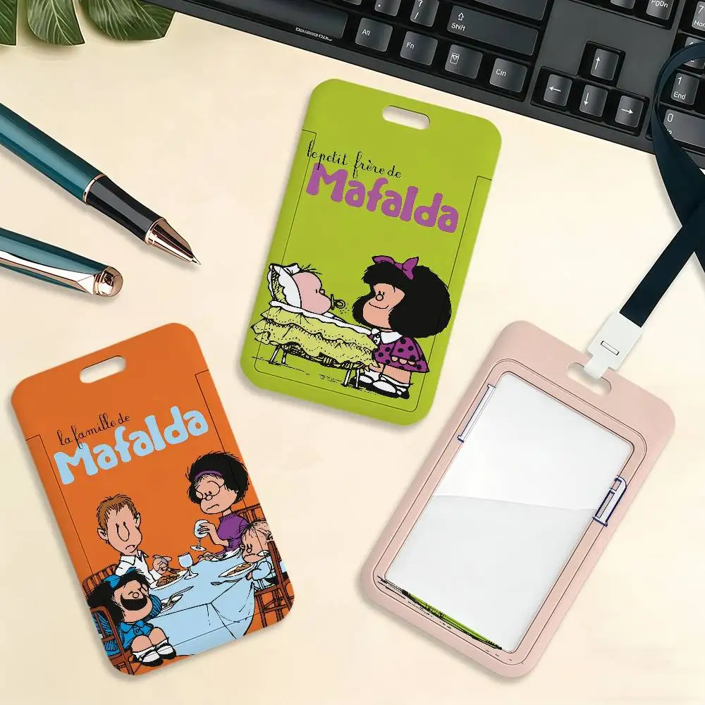Cartoon M-Mafalda Card Holder Cardcase Bank Credit Student ID Subway Work Permit Badge Holder Door Card