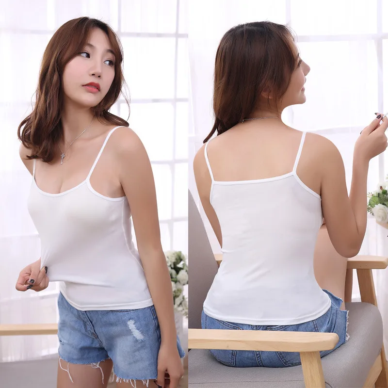 2024 Summer Solid Color Women Camisoles Tank Top Womens Intimates Sexy Undershirt Sleeveless Top For Outerwear