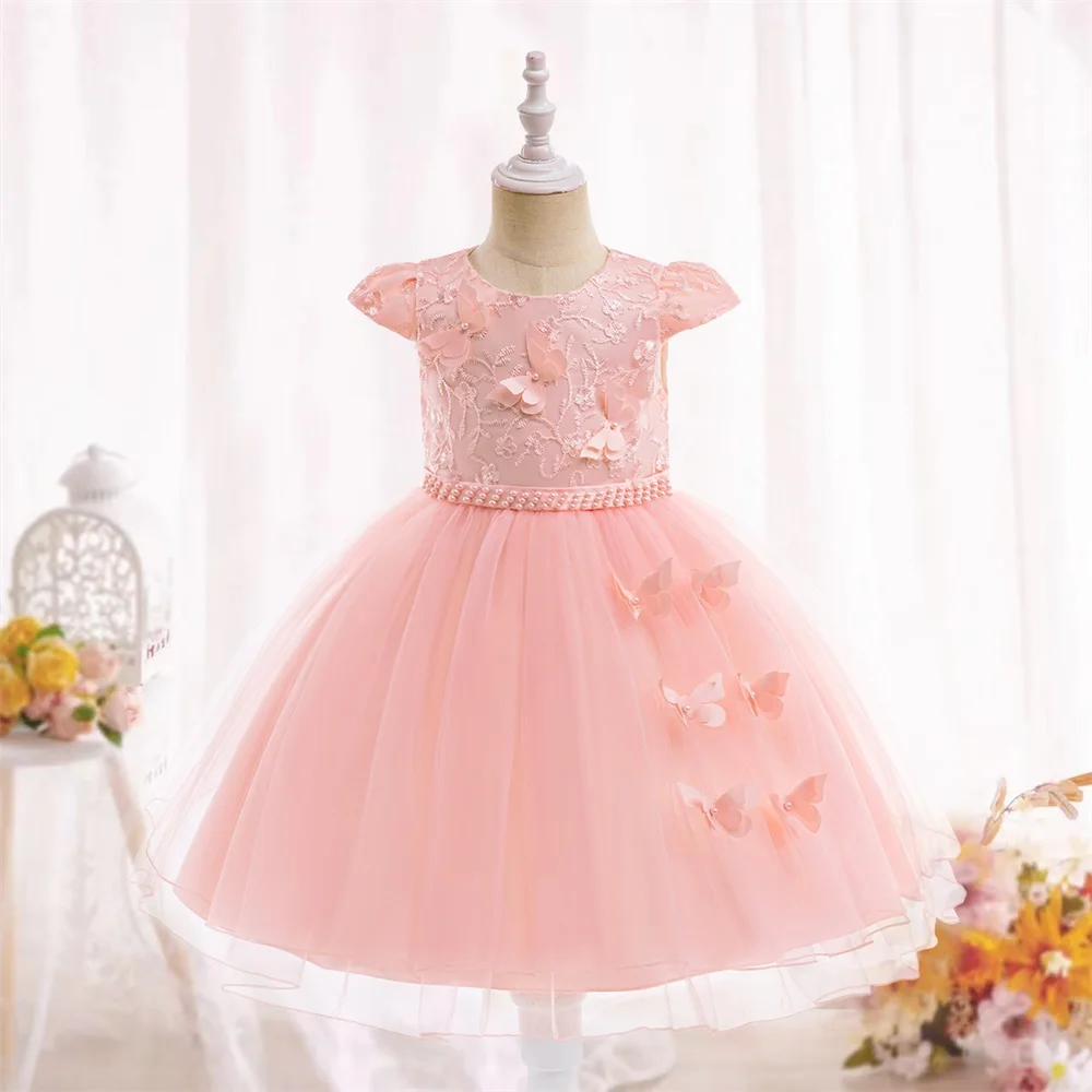 Girls Butterfly Party Dress Girl Fantasy Tulle Dress For Baby Toddler 1st Birthday Baptism Formal Princess Gown Kids New Costume