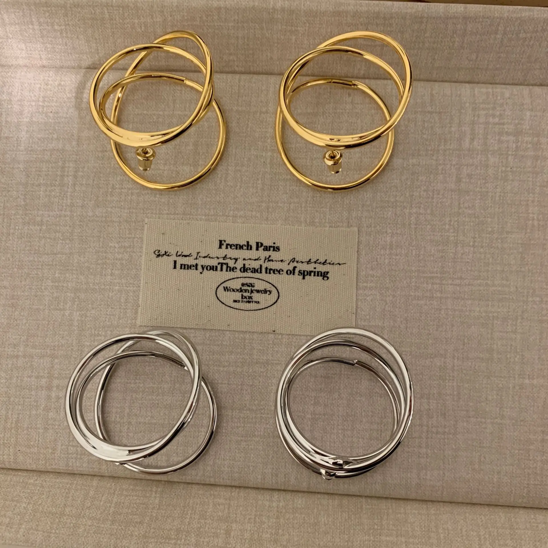 Trendy Irregular Metal Circle Geometric Lines Earrings for Women Girls European and American Style Personality Party Jewelry