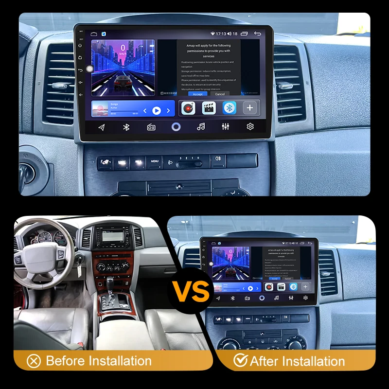 For Jeep Grand Cherokee 2005 - 2007 2K QLED Android 13.0 Car Radio Multimedia Video Player DVD GPS CarPlay 4G Stereo Autoradio